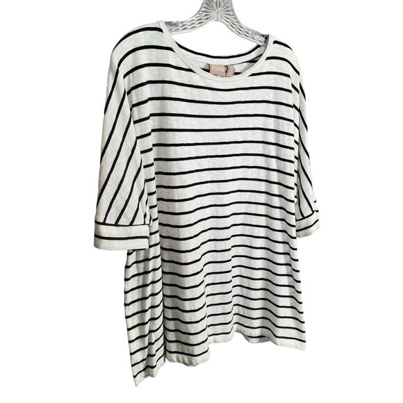 Chico's Tops - Chicos 3 Size XL Shirt Nautical Stripe Banded Kimono Half Sleeve Relaxed Knit
